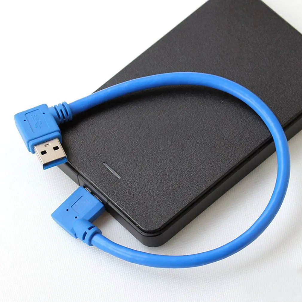 30 см 90 градусов прямоугольный Micro B USB 3,0 Синхронизация данных зарядный короткий кабель для USB3.0 мобильного жесткого диска