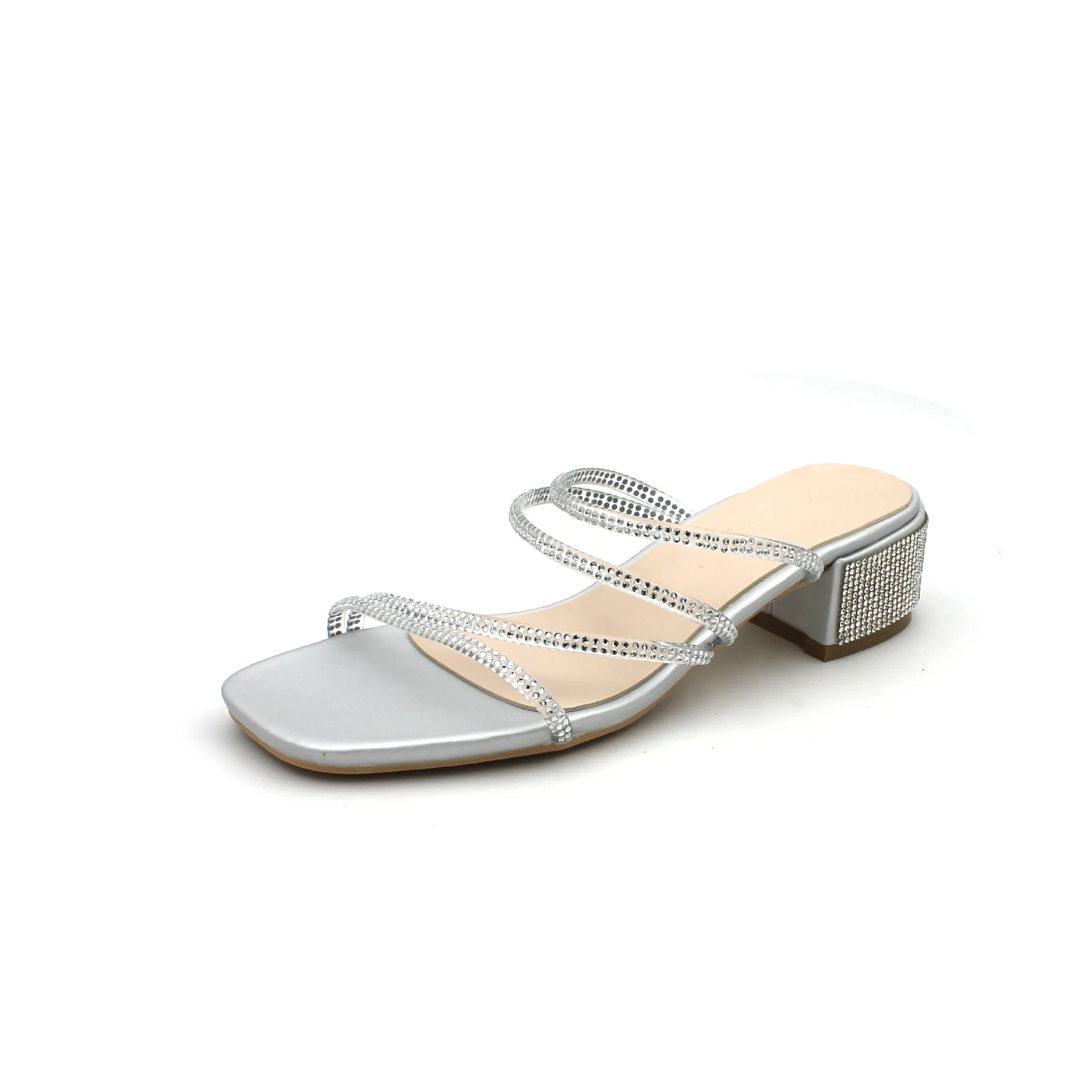 

Shoes Woman 2021 Slippers Heels High Fabric Rubber Rome PU Slides Hoof High-Heeled Shoes Lady Ladies' Slippers Rome Slides Rubbe