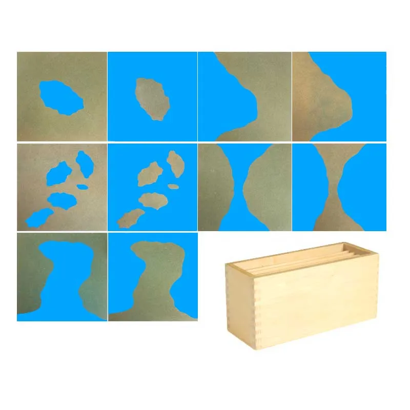 Монтессори материал сенсорная наждачная бумага карта Дошкольный деревянный