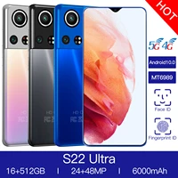 snapdragon888 6 7inch smartphone sansumg s22 ultra 6000mah android10 0 global version galay 16gb ram 512gb rom mobile phone