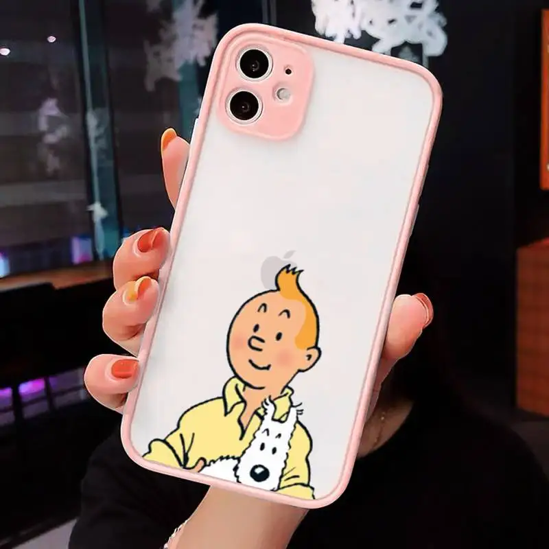 

The Adventures of Tintin cartoon Phone Cases matte transparent For iphone 7 8 11 12 plus mini x xs xr pro max cover