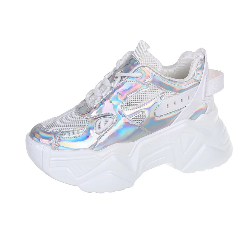 

Shoes Women Casual Sneakers Platform Woman-shoes Tennis Female Fashion Thick Sole Roses Trainers Mesh 2021 Summer Riband Lace-Up