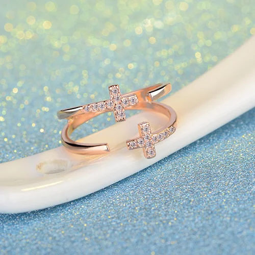 2021 Новый стиль с серебряным покрытием кольцо CZ кристаллом простые женские