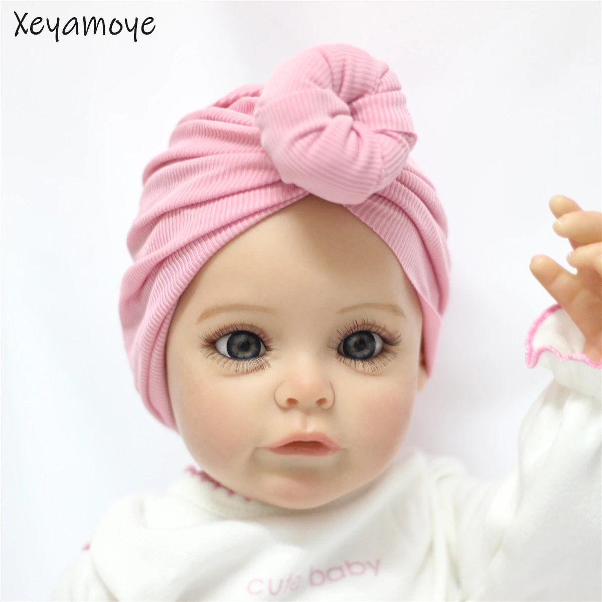 Шапка-пончик для маленьких девочек розовые шапочки ярких цветов новорожденных