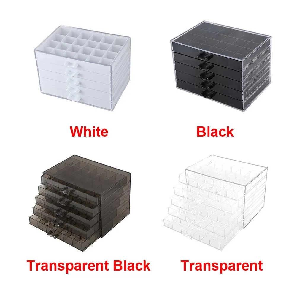 

120 Grids 5 Layer Storage Case Display Acrylic Manicure Tool Jewelry Home Organizer Holder Drawer Type Empty Box Large Capacity