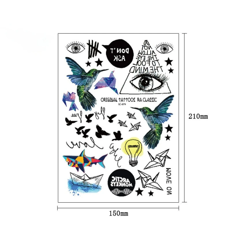 1 шт. водостойкая тату-наклейка со звёздным небом |