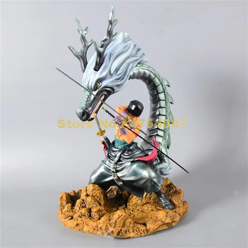anime one piece portrait of pirates sailing again roronoa zoro dragon fighting gk pvc action figure model 31cm Toy | Игрушки и хобби