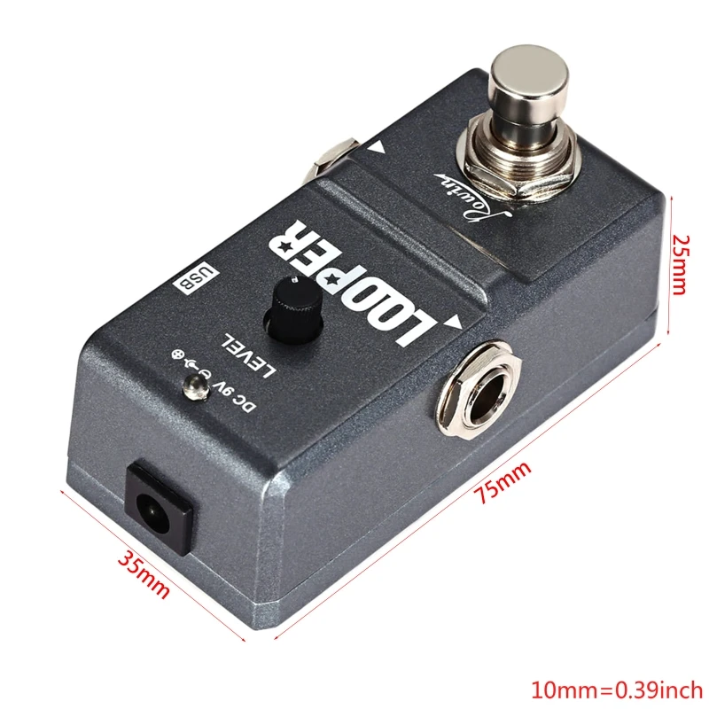 

2021 Top Rowin Tiny Looper Electric Guitar Effect Pedal 10 Minutes of Looping Unlimited Overdubs
