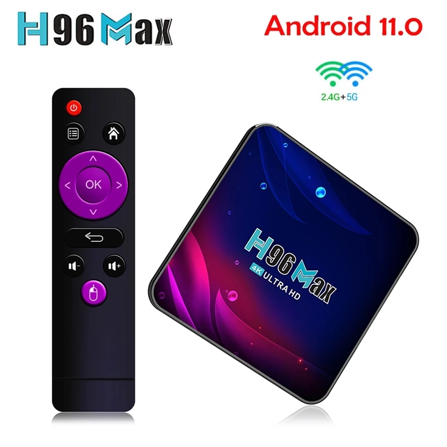 

H96 MAX V11 TV Box Android 11 4G 64GB Android TV Box 2021 4K RK3318 Rockchip WIFI Google Voice Set Top Box Smart TV Box
