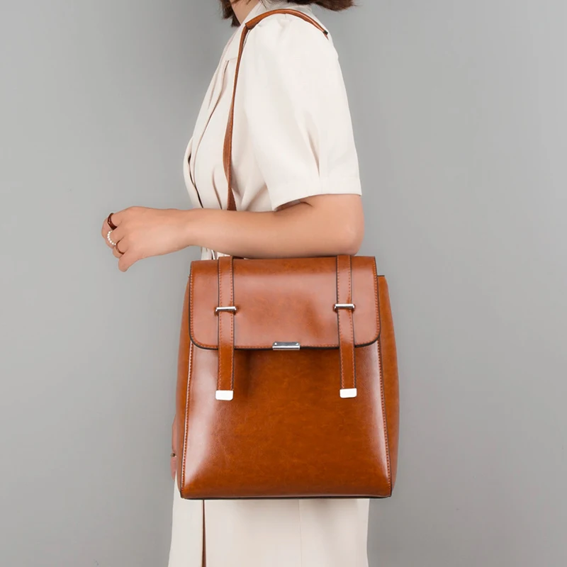 Новый бренд винтажные женские кожаные рюкзаки сумка для школы женский рюкзак