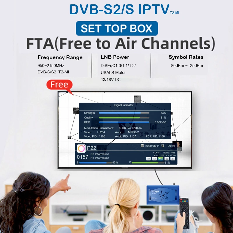 KOQIT K1 Mini 5G спутниковый декодер спутниковое ТВ приемник MeeCast DVB S2 рецептор Finder T2-MI T2MI