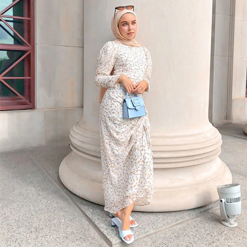 

Ramadan Muslim Hijab Dress Abaya Dubai Turkey Printed Abayas Maxi Dresses for Women Islam Clothing Caftan Kaftan Vestidos Robe