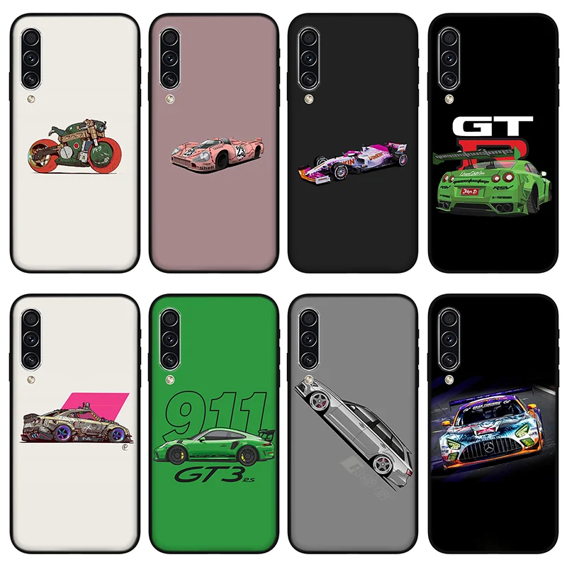 

Cartoon car phone case for Huawei P20 P30 P40 P50 Lite E Pro black Silicone Case for Huawei Y6 Y7 Y9 Psmart 2021