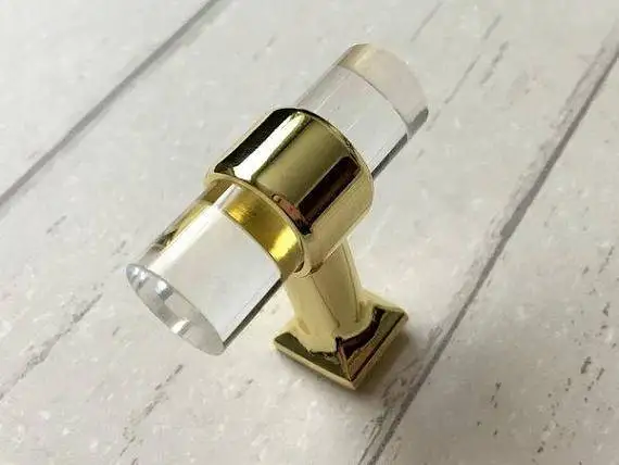 

3.78" 5.04''6.30'' Acrylic Drawer Knobs Handles Dresser Pulls Gold Glass Look Kitchen Cabinet Door Handle Pull Modern Style 76mm