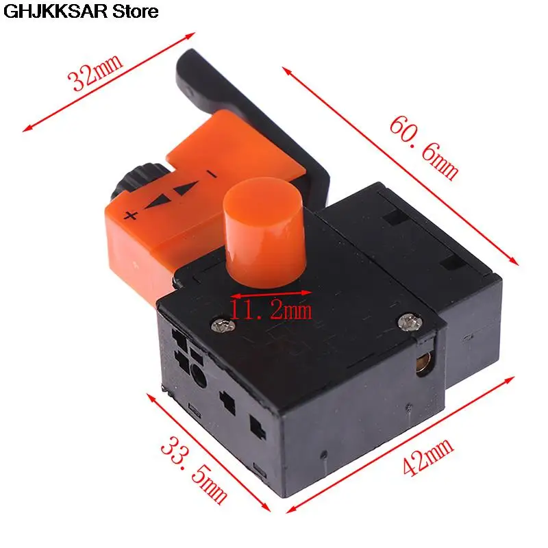 

HOT 1pc AC 250V/4A 6A FA2-4/1BEK Adjustable Speed Switch Plastic Metal For Electric Drill Trigger Switches