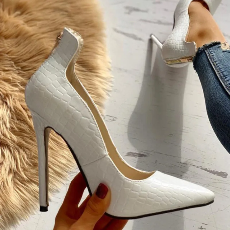 2023 Fashion Thin High Heels Women Sexy White Pumps Shoes Woman Spring Autumn Pointed Toe Big Size Ladies Dress Party Shoes
