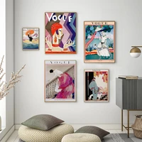 vintage vogue magazine cover posters nordic canvas painting fashion on the wall woman art pictures for living room home decor