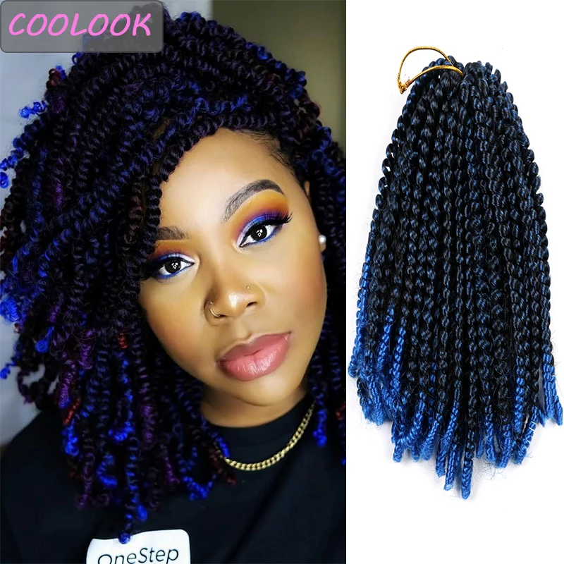 

Spring Twist Crochet Hair 8 Inches Fluffy Twists Braids Hair for Black Women Ombre Synthetic Bomb Twist Braiding Hair Extensions