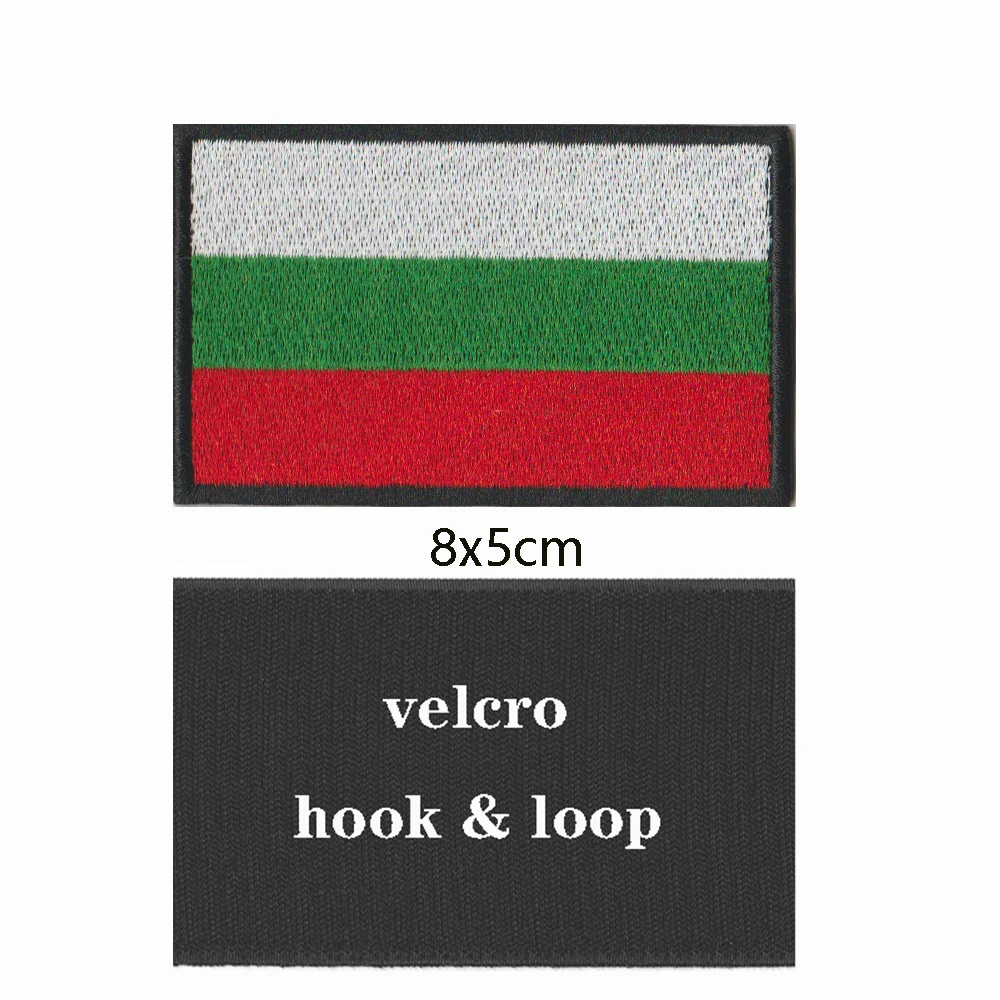 

1PC Bulgarian flag Bulgaria Armband Embroidered Patch Hook & Loop or iron on Embroidery Velcro Badge Cloth Military Moral Stripe