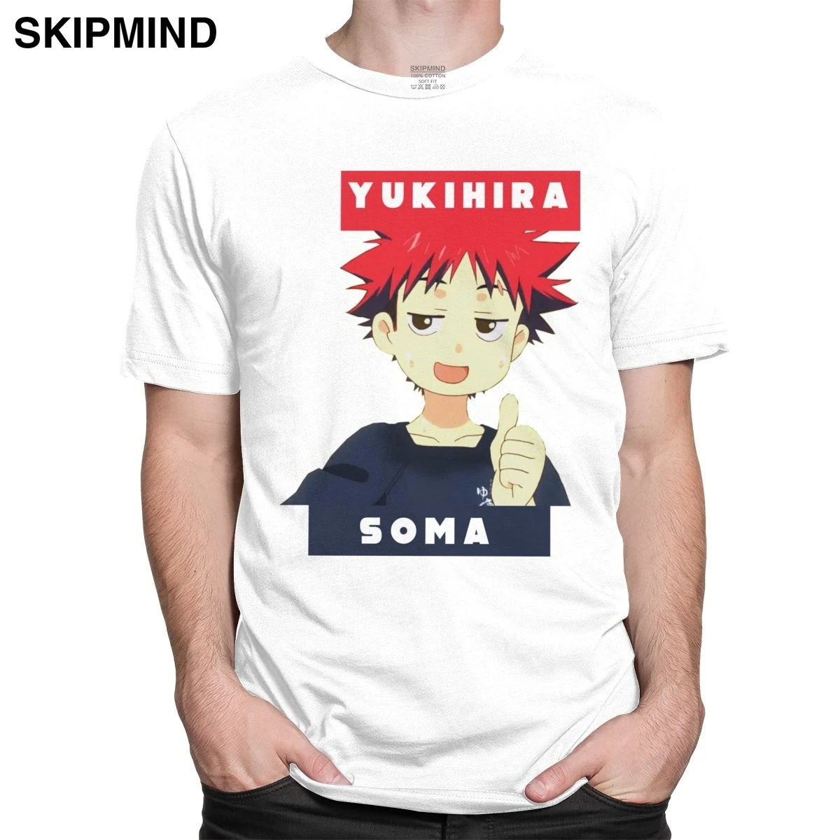 Kawaii Мужская футболка из аниме Манга с короткими рукавами хлопковая Футболка