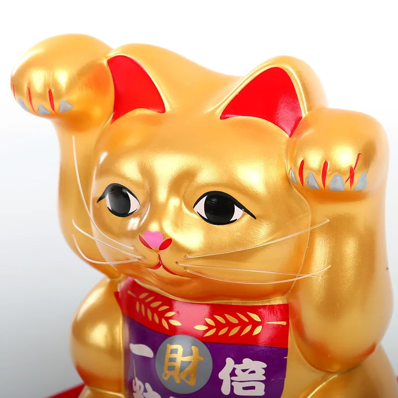 Мастер благословенный Счастливый Кот большой золотой керамический с двумя