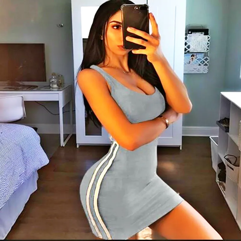 

Sexy Women Summer Dress Bandage Bodycon Sleeveless Evening Party Club Short Mini Dress 2021 Fashion Women Clothes