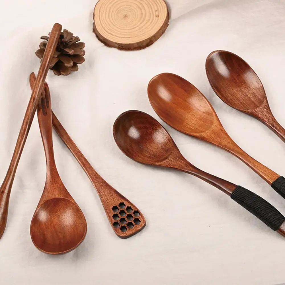 

Ложка для кофе, ложка для перемешивания пищевых продуктов, нежная текстура, деревянная термостойкая ложка для смешивания кофе для дома