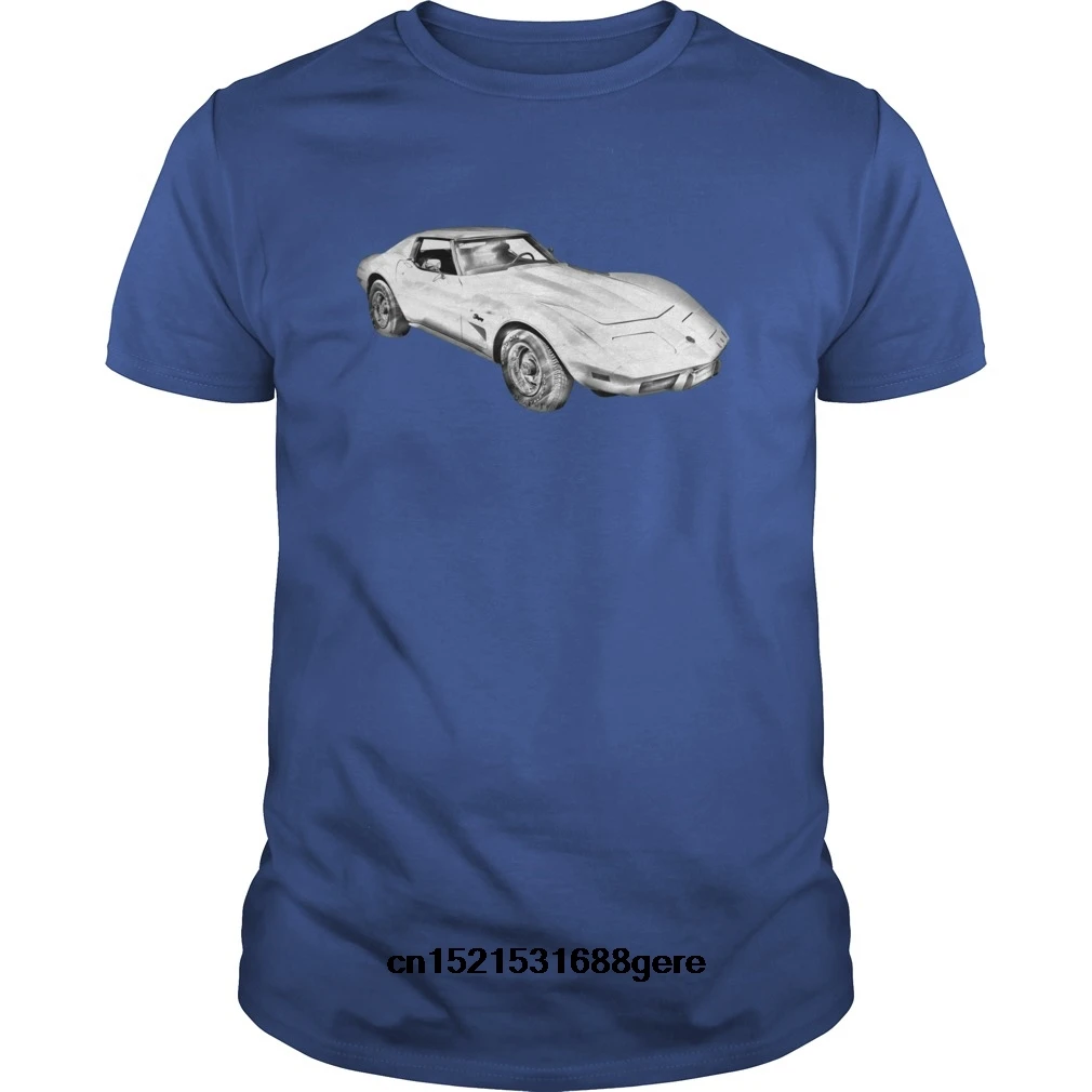 Забавная футболка 1975 Corvette Stingray Muscle Car Illustration Футболка мужская футболка|Мужские