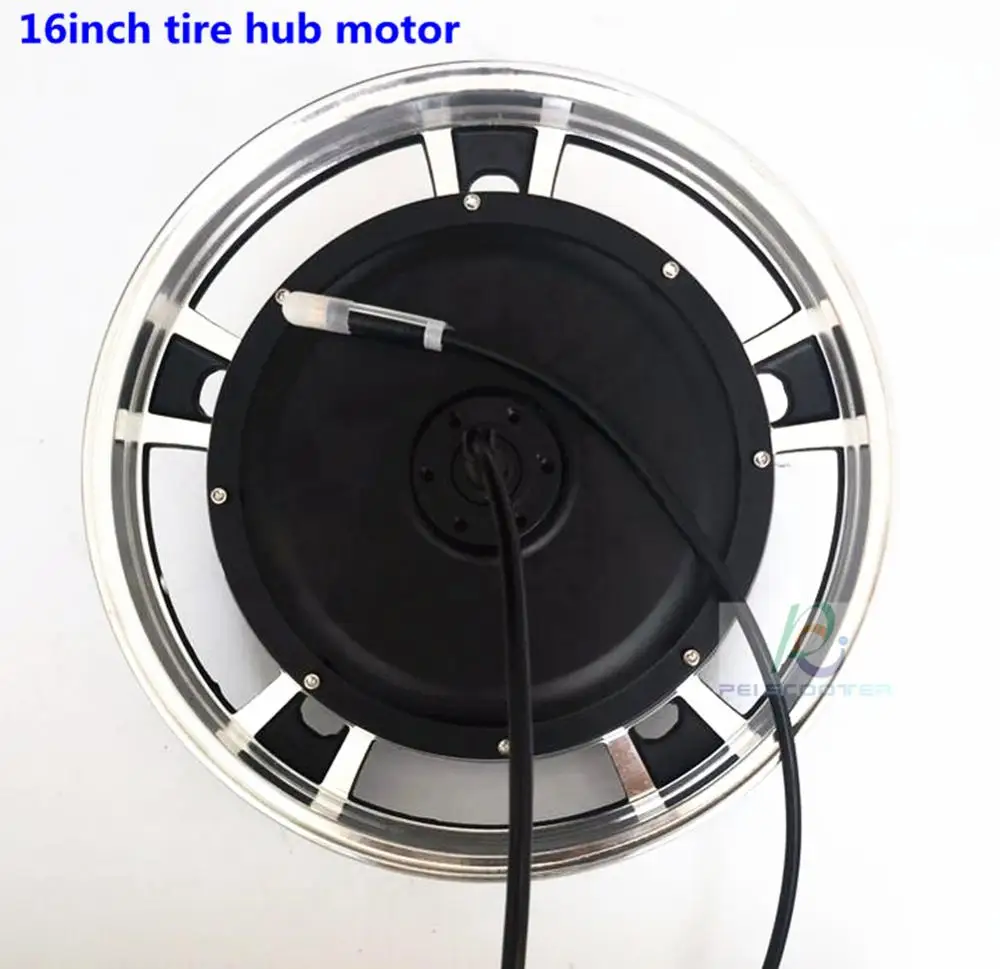 

16 дюймов 16 дюймов шин BLDC Двойные Валы безщеточный безредукторных мотор для центрального движения подходящий диск тормозной скутер Алюмини...