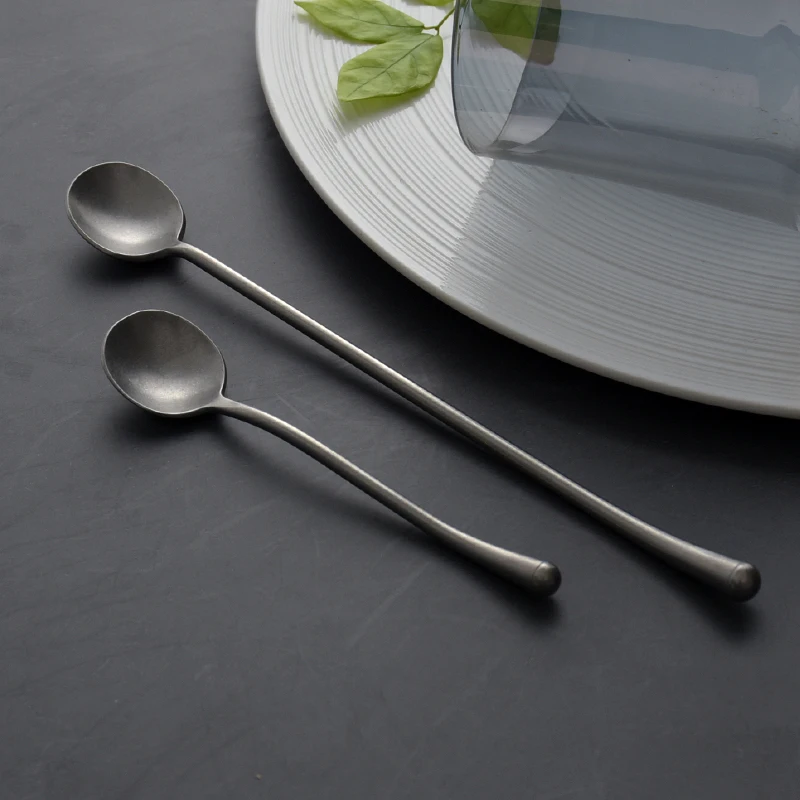 

Japanese-Style Retro Spoon Long Handle Stirring Creative Personality Crank Mug Spoon 304 Stainless Steel Coffee Spoon