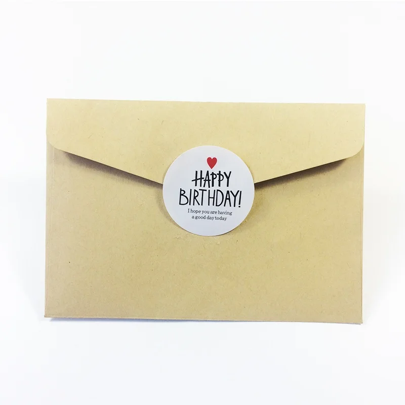 800 шт./лот наклейки из крафт-бумаги для скрапбукинга на день рождения конверты