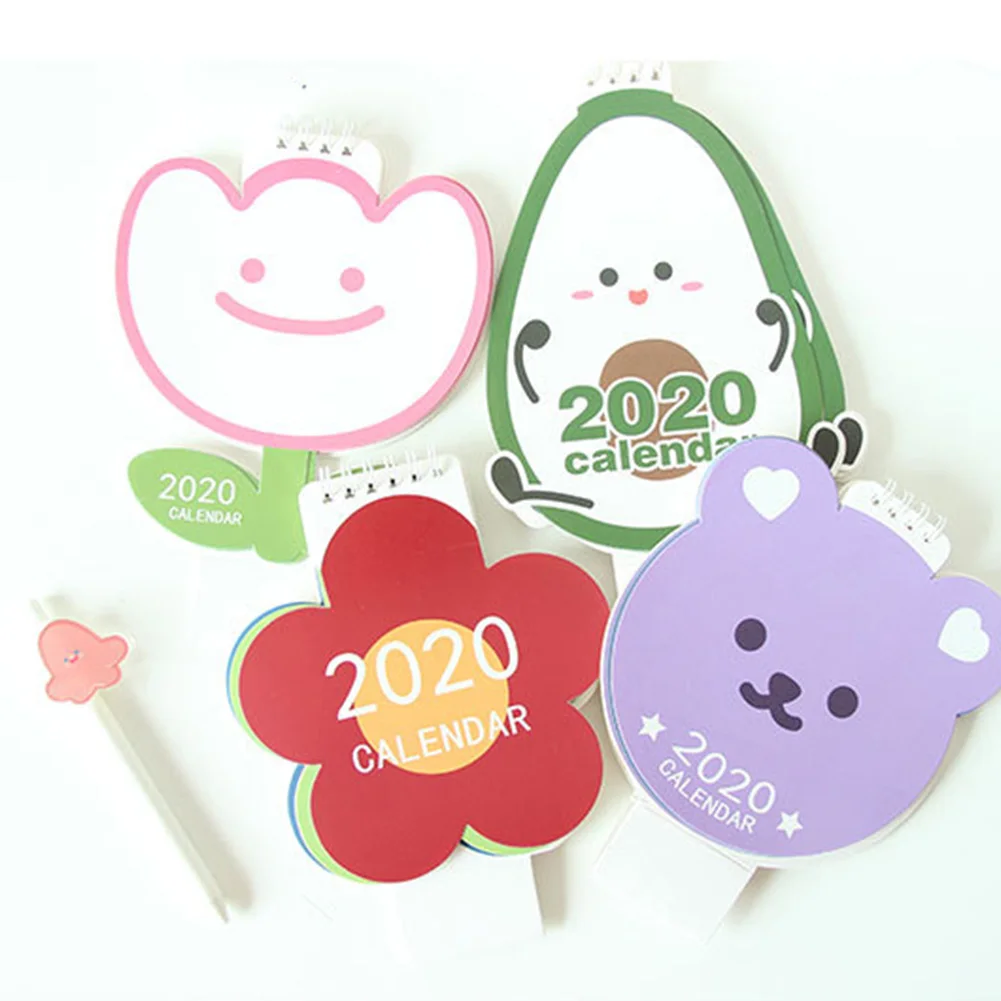 Милый цветочный медведь форма авокадо 2020 год настольный календарь ежедневный