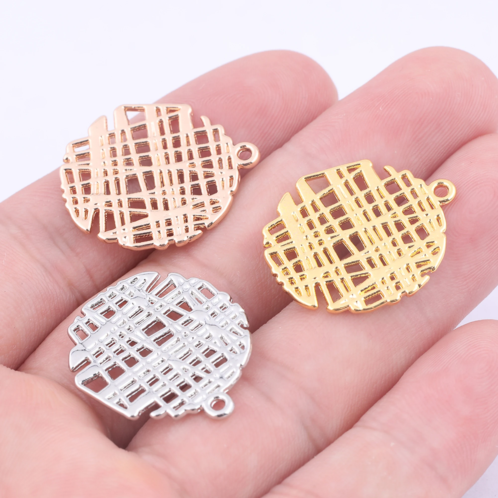 Круглые позолоченные серьги-подвески 10 шт 25 мм