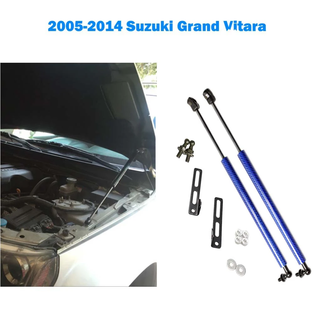 Передний капот капота газовые стойки подъемная поддержка для Suzuki Grand Vitara 2005- Амортизатор углеродное волокно черный
