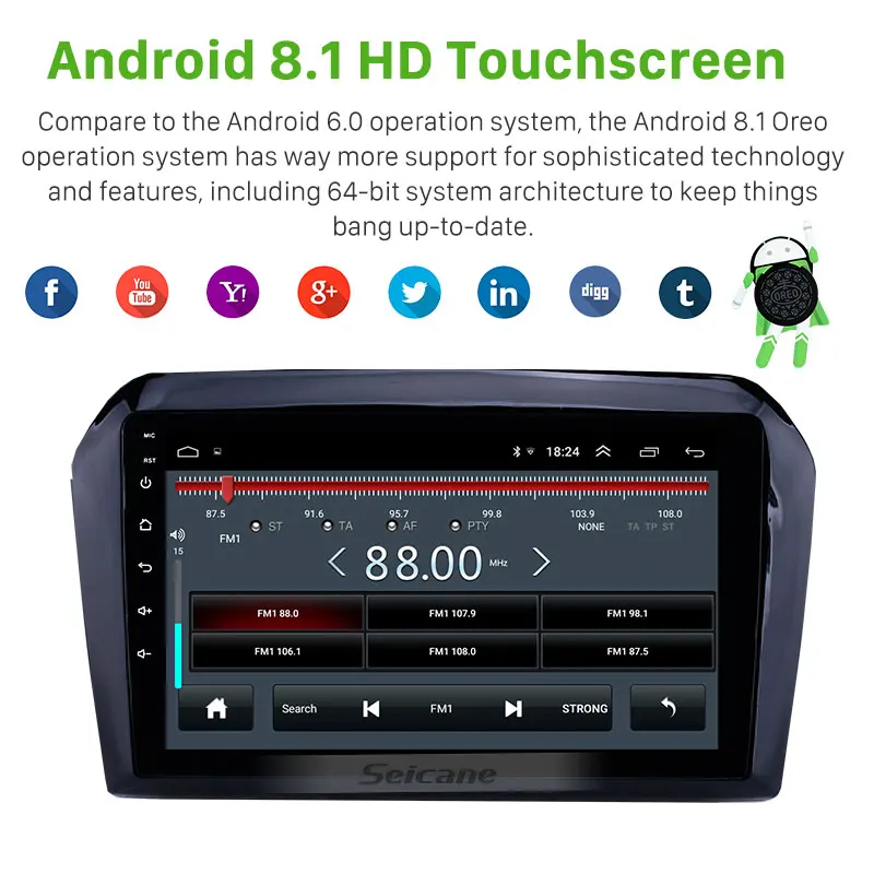 Seicane для VW Volkswagen Jetta 2013 2014 2017 2din Android 8 1 9 дюймов Автомагнитола Стерео gps Navi