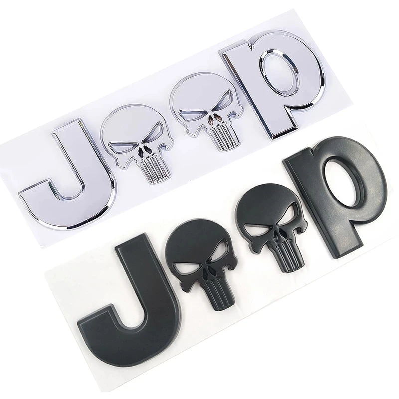

3D Metal Chrome Auto Car Stickers 4 Drive Skull Emblem Badge Decals Car Body Sticker Accessories for Jeep Cherokee Car Styling