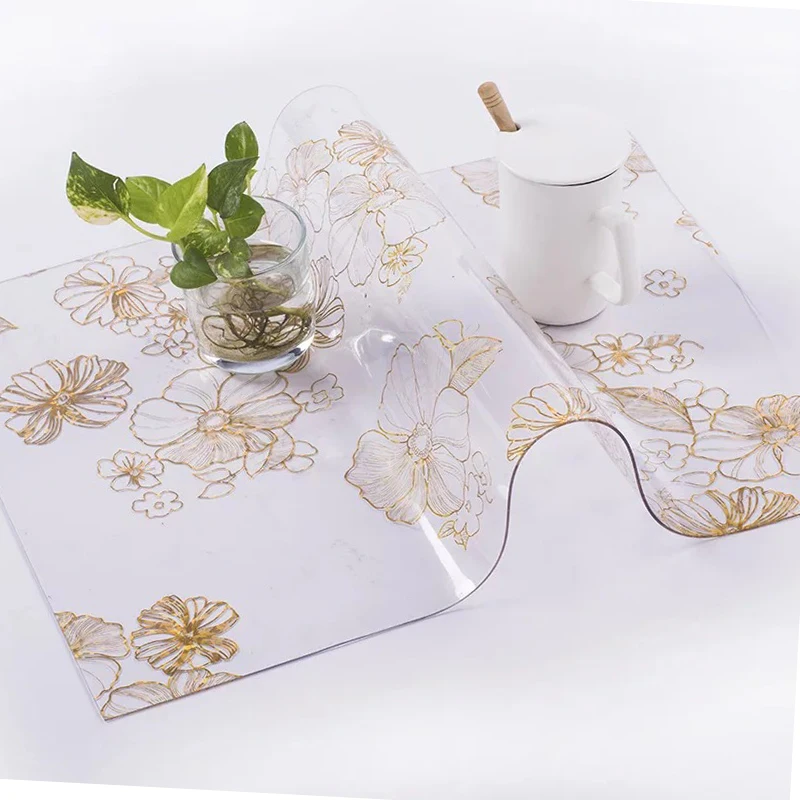 

BALLE 1.5mm Strong Transparent Tablecloth PVC Clear Plastic Mat Pad Korean Table Cloth Soft Glass for Protect Dining Table Desk