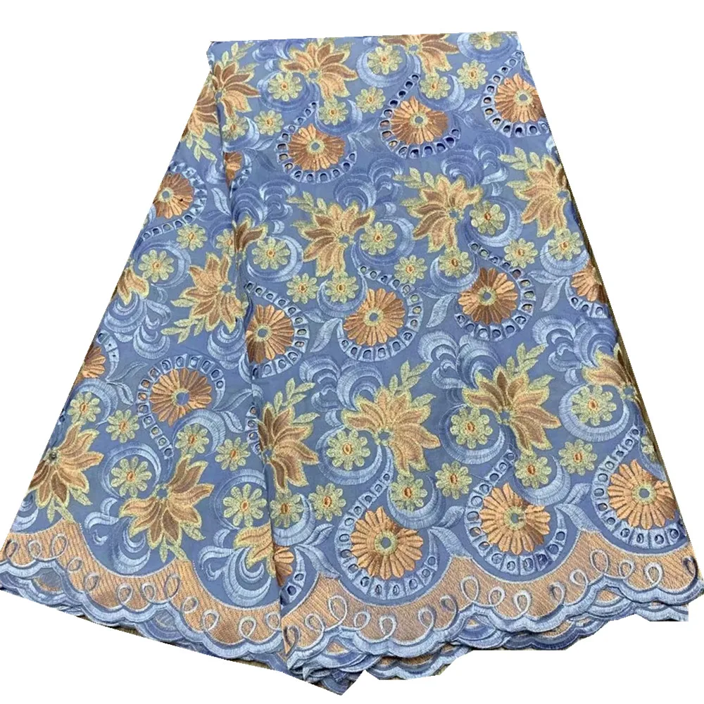 

High Quality African Swiss Voile Lace Fabric With Stones Soft Embroidery Dry Voile Lace Materials In Switzerland DF-160
