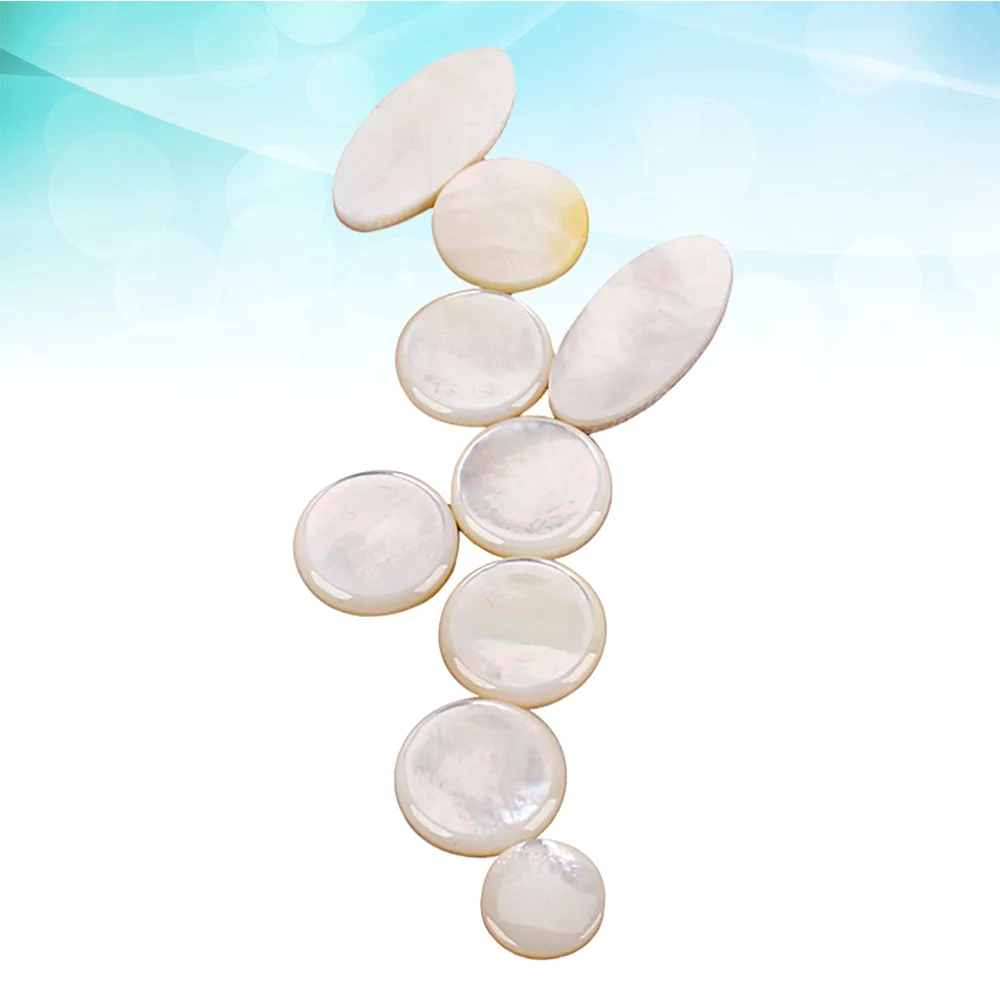 

9pcs/set Alto Tenor Soprano Saxophone Sax Pearl Shell Key Buttons Inlays Accessories (White)