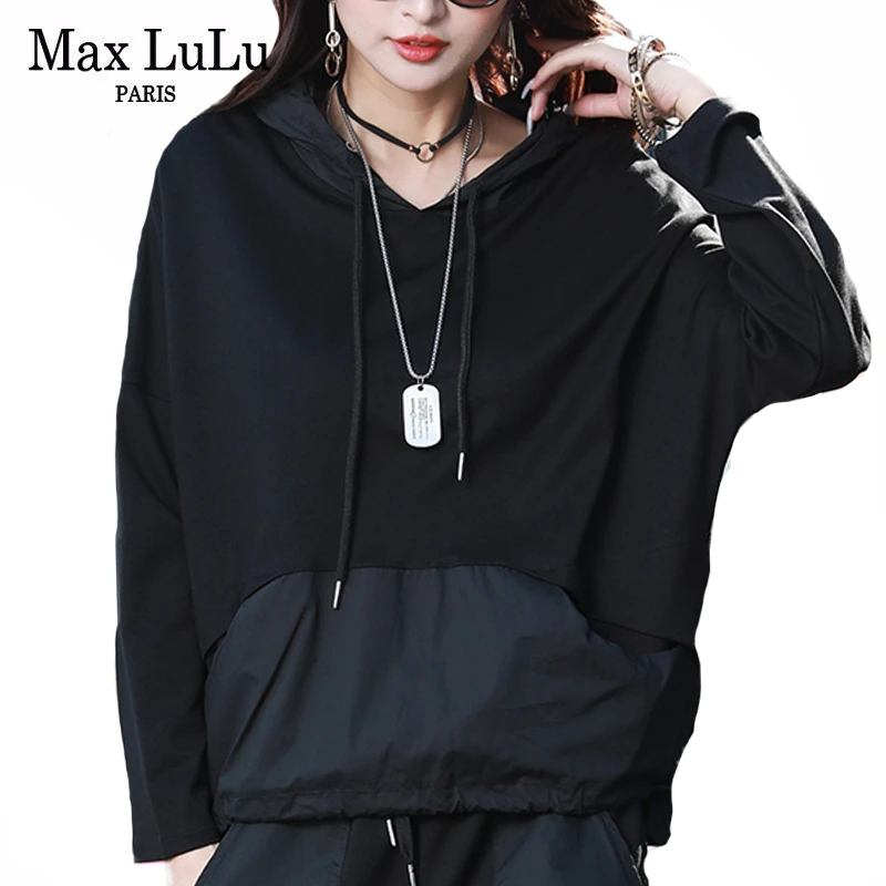 Max LuLu Новый 2021 Весенняя корейская мода Стиль женские футболки в стиле панк