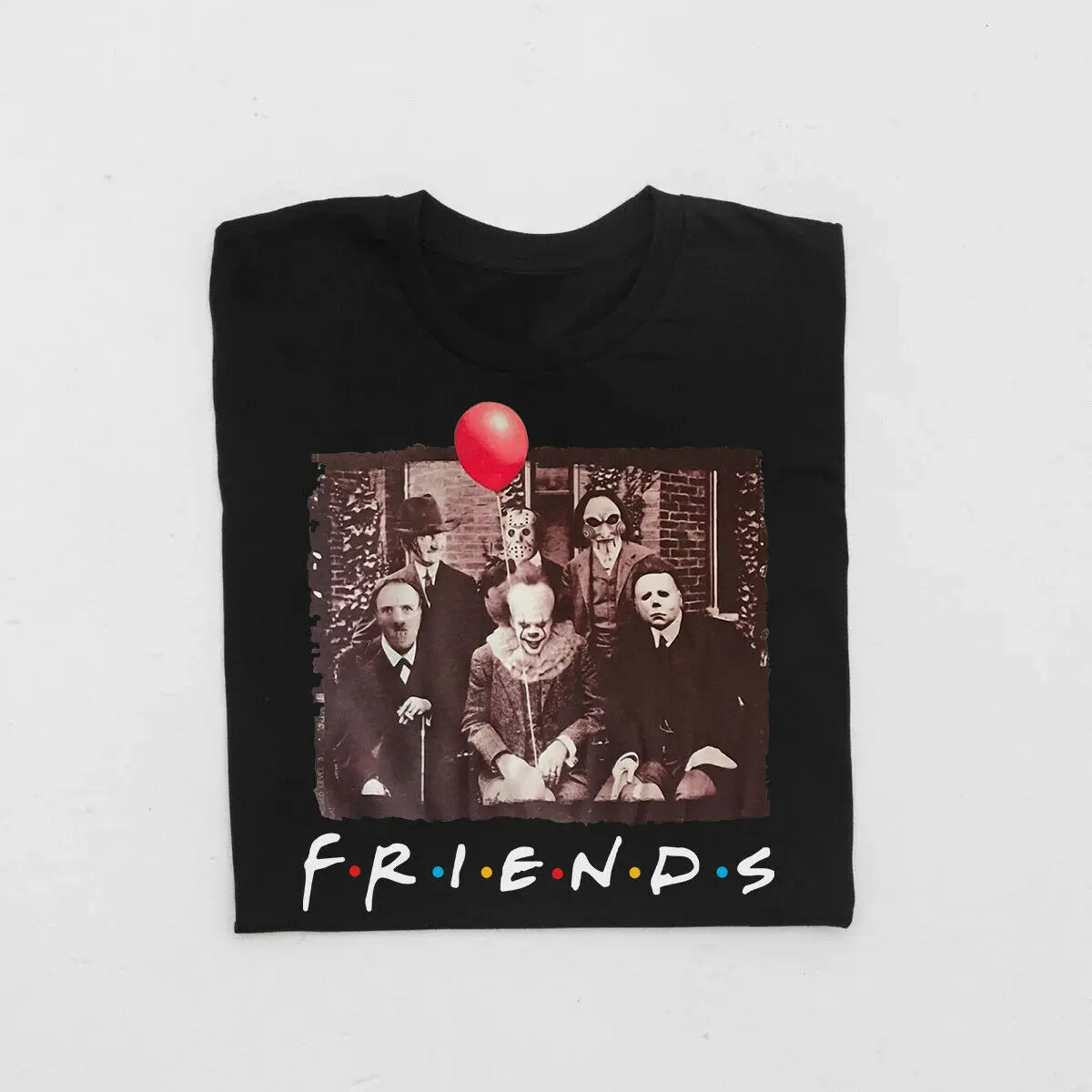 

Horror Friends Pennywise Michael Myers Jason Voorhees Halloween T-Shirt. Summer Cotton O-Neck Short Sleeve Mens T Shirt New