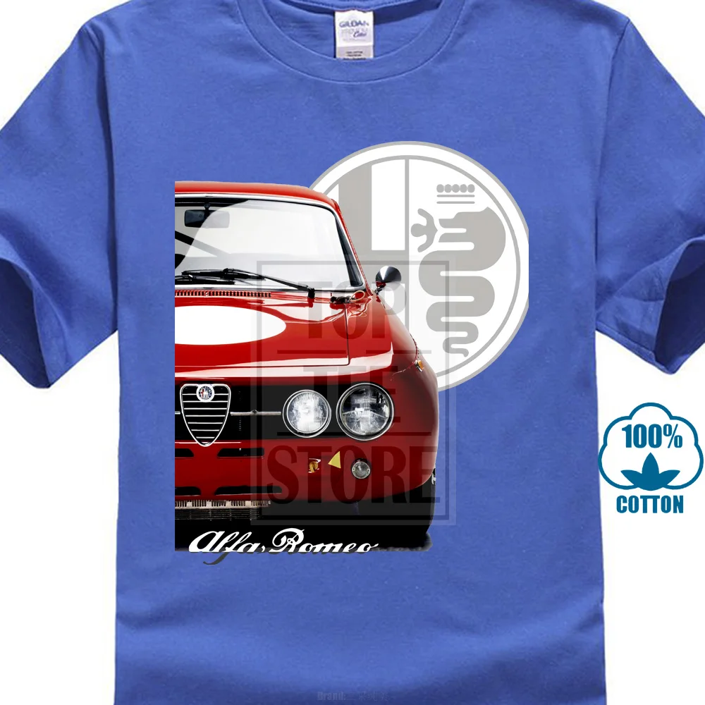 Синий Новинка, Alfa Romeo, футболка на заказ для мужчин и с круглым вырезом, уникальный дизайн, модная футболка с автомобилем, уличная футболка, Camiseta 014881 - Цвет: Синий