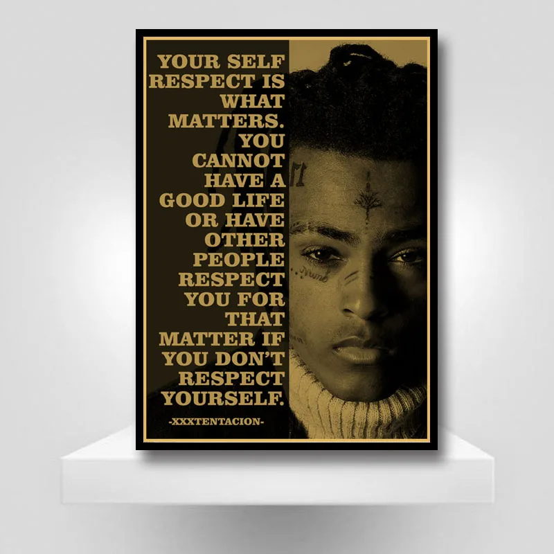 

Hip Hop Xxxtentacion Vintage Poster Retro Classic Rapper Poster Kraft Paper Wall Posters for Home Room Bar Painting Decor