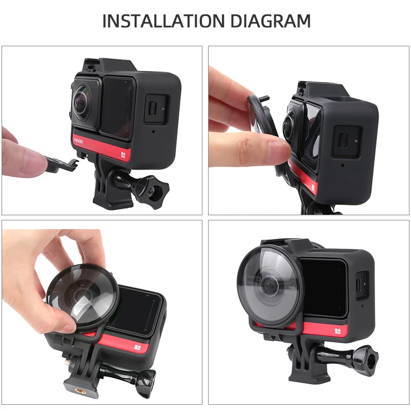 

Insta360 ONE R Dual-Lens Glass Lens Cover Cap Guards With Camera Case Frame Border For Action Cameras Accessories