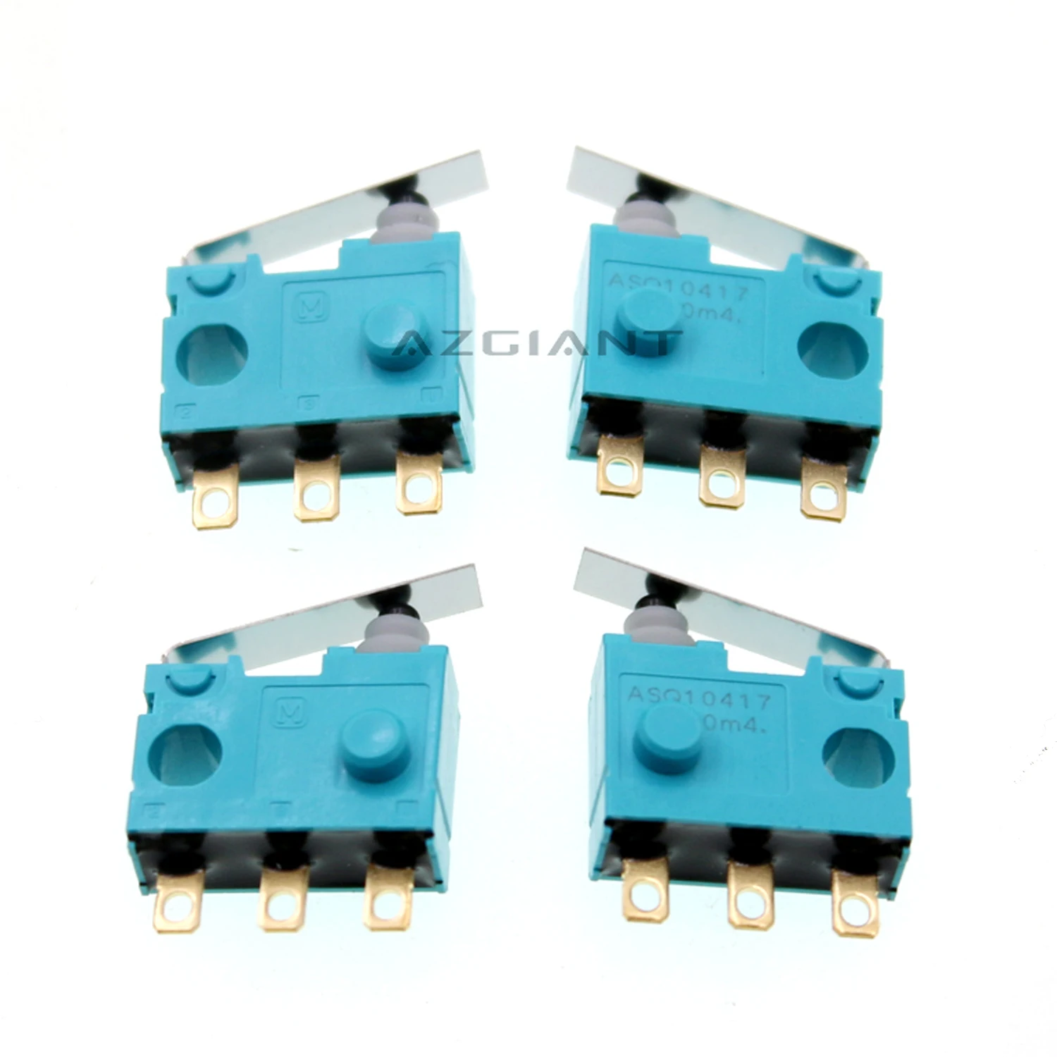 

AZGIANT 4pcs/lot Original for Panasonic Turquoise Micro Switch ASQ10 Waterproof Belt Straight Rod
