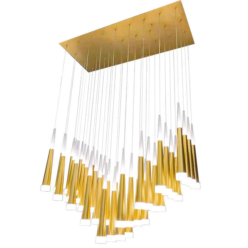 

ZISIZ Modern LED Chandelier Lighting Large Hanging Lights Staircase Chandeliers light Fixture