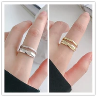 charming irregular high polish wave rings gold silver color open rings jewelry for women party gifts