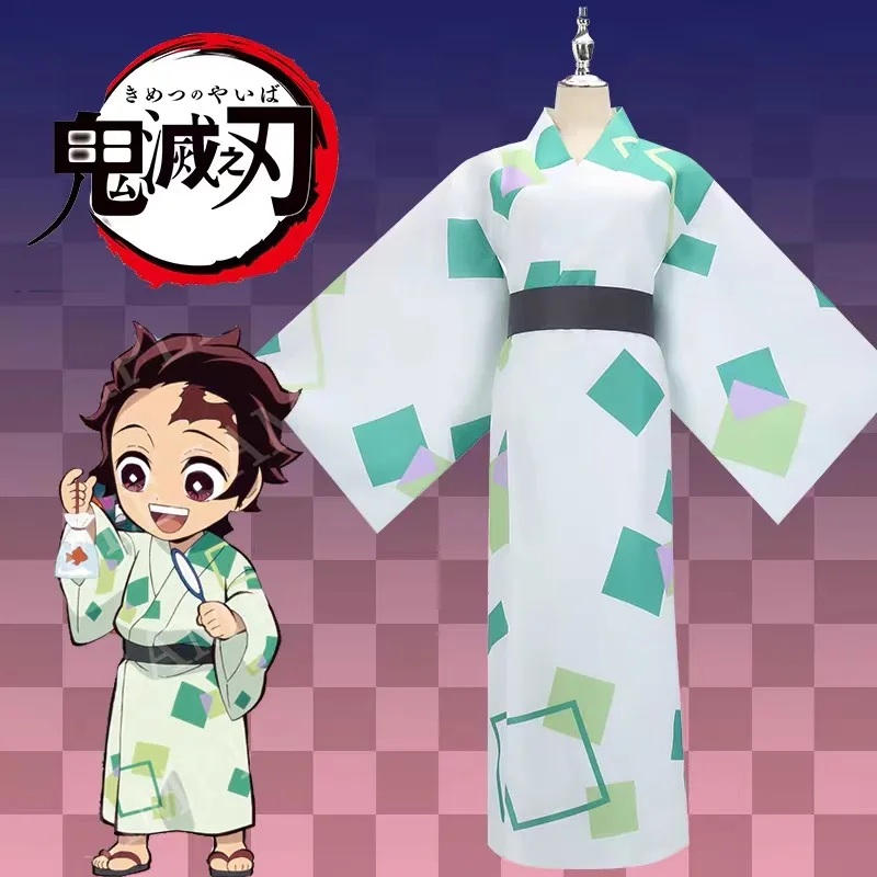 

Аниме Demon Slayer/Kimetsu no Yaiba Kamado Tanjirou кимоно летний халат униформа Косплей Костюм Хэллоуин Бесплатная доставка 2020