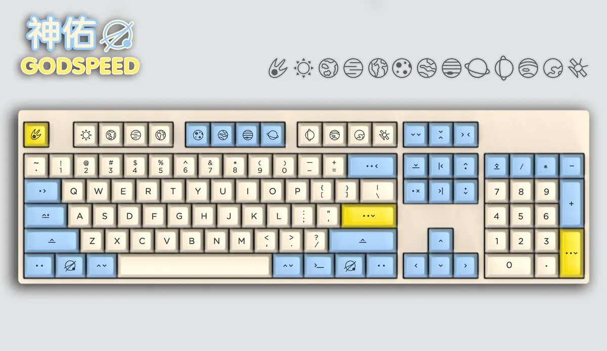 1 комплект DSA сублимационный PBT механическая клавиатура Ключ шапки Godspeed Цвет