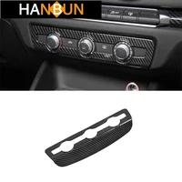 center console air conditioning knob panel dedcoration cover trim for audi a3 8v 2014 2018 abs carbon fiber color car styling